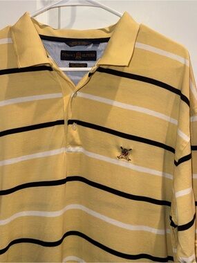 Tommy Hilfiger Yellow Black White Striped Polo